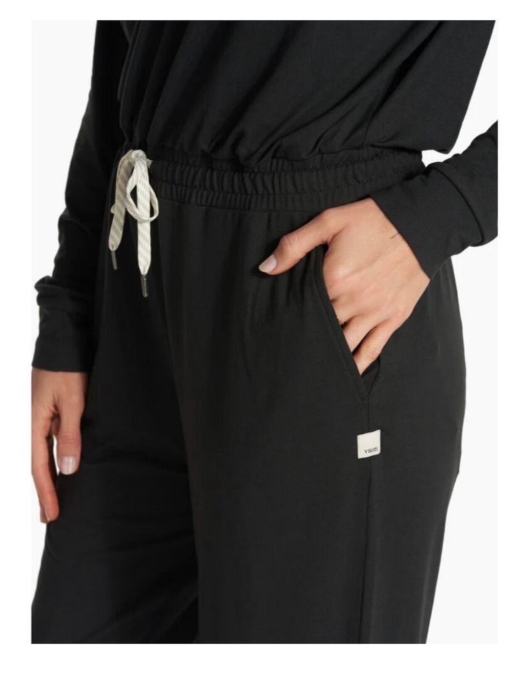 Vuori Black Lux Jumpsuit with Drawstring - Picture 2 of 8